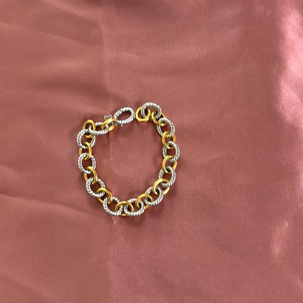 18k yellow gold/sterling silver bracelet